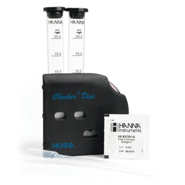HI38018 Kit químico de pruebas de bajo y medio intervalo para cloro libre con disco Checker®