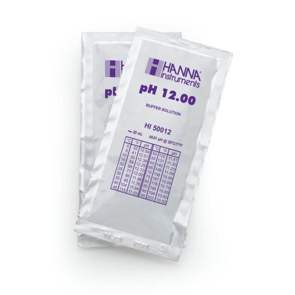 HI50012-02 Sobres con solución de calibración técnica de pH 12.00 (25 x 20 mL)