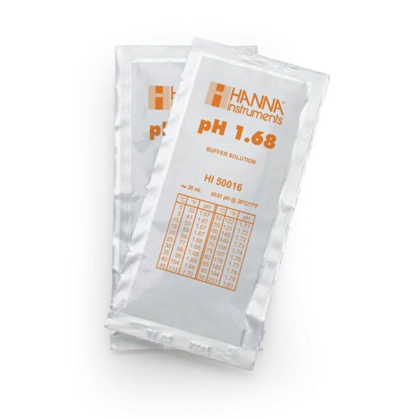 HI50016-02 Sobres con solución de calibración técnica de pH 1.68 (25 x 20 mL)