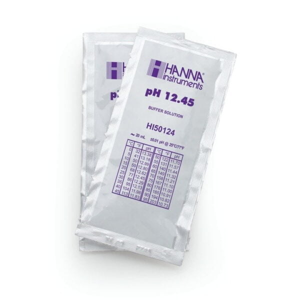 HI50124-02 Sobres con solución de calibración técnica de pH 12.45 (25 x 20 mL)