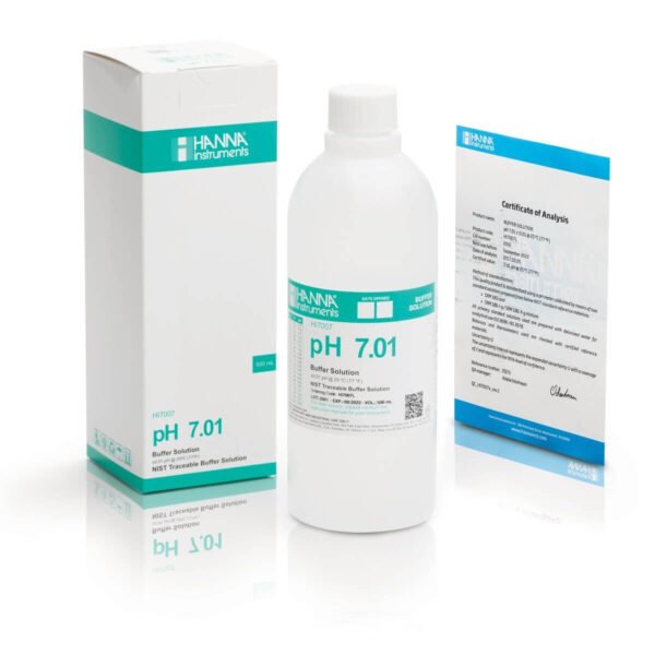 HI7007L/C Solución de calibración de pH 7.01 con certificado de análisis