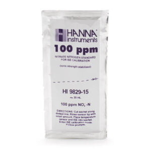 HI9829-15 Sobres con solución de calibración de 100 ppm de nitrato (como N) para el HI9829 (25 x 25 mL)