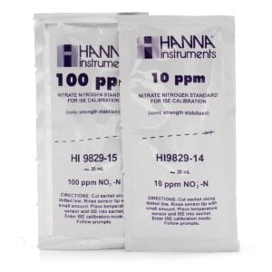 HI9829-14/15 Sobres con solución de calibración de 10 ppm y 100 ppm de nitrato (como N) para el HI9829 (10 x 25 mL de cada uno)