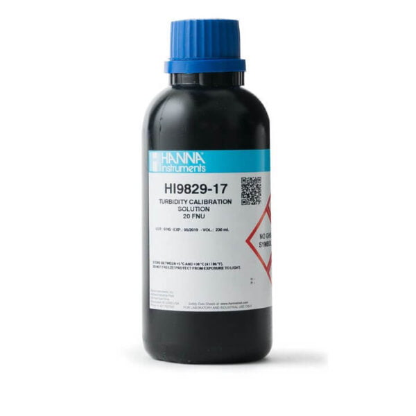 HI9829-17 Solución de calibración de turbidez de 20 FNU (230 mL)
